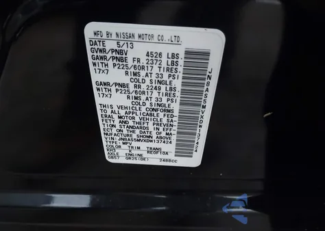 2013 Nissan Rogue Sv из США, поврежденный, VIN JN8AS5MVXDW137424